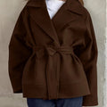 Damen Modische Wickeljacke aus hochwertigem Material mit taillierbarem Gürtel R&B