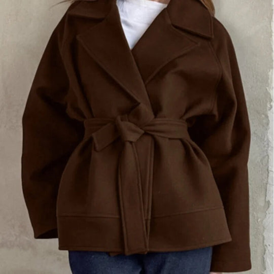 Damen Modische Wickeljacke aus hochwertigem Material mit taillierbarem Gürtel R&B