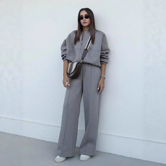 Damen Komfortabler und stilvoller Hosenanzug mit oversized Oberteil R&B