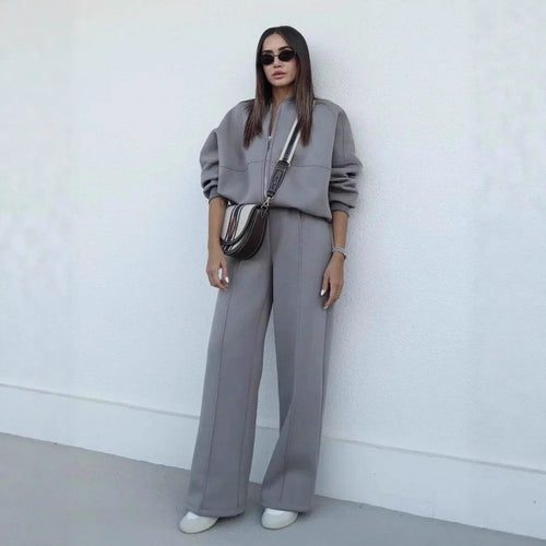 Damen Komfortabler und stilvoller Hosenanzug mit oversized Oberteil R&B