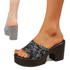 Damen Elegante und modische Sandalen mit offenem Zehenbereich und Blockabsatz R&B