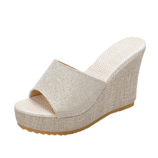 Damen Wedge-Pantoletten mit eleganter Glitzerapplikation R&B