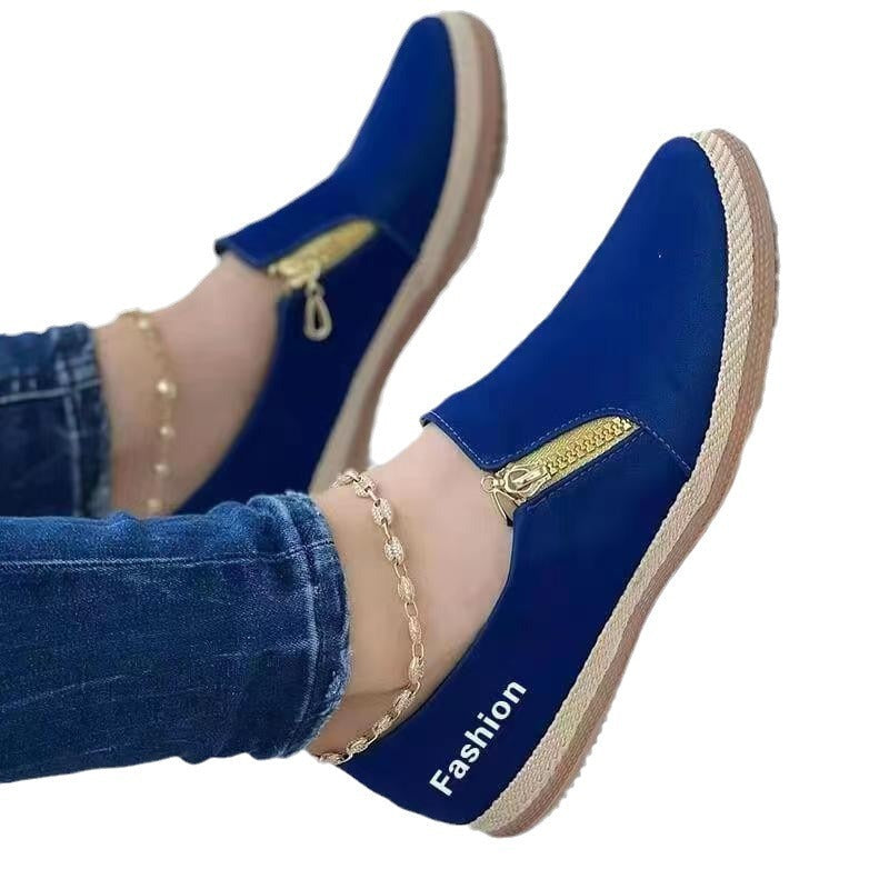 Damen Modische Slip-On Schuhe mit goldenen Akzenten