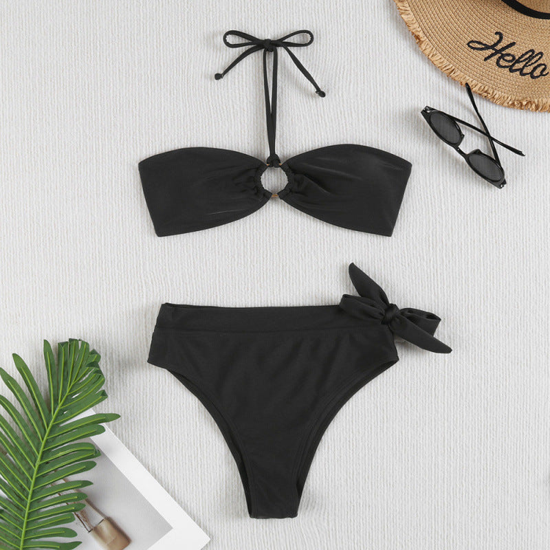 Damen Bandeau-Bikini mit verstellbaren Trägern und hochwertigem Twist-Design R&B