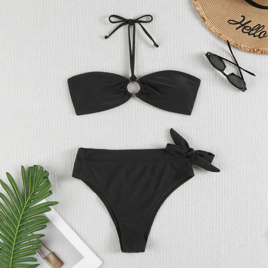Damen Bandeau-Bikini mit verstellbaren Trägern und hochwertigem Twist-Design R&B