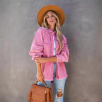 Damen Lässige Denim-Übergangsjacke im Vintage-Stil mit fransigen Details R&B