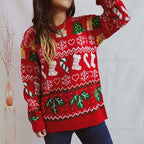 R&B | Weihnachtlicher Strickpullover Mit Schneeflockenmotiv