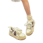 Damen sportive Chunky Sneakers mit farbenfrohem Motiv und bequemem Schnürsystem R&B