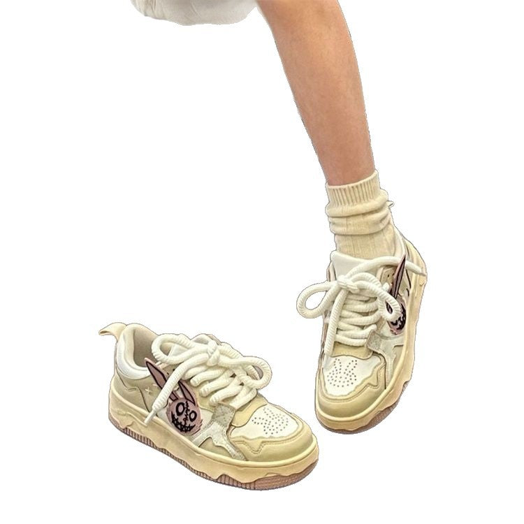 Damen sportive Chunky Sneakers mit farbenfrohem Motiv und bequemem Schnürsystem R&B