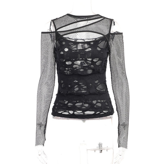 Damen figurbetonte Bluse mit Rüschendetails und Schnürung R&B