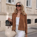 Damen Suede Jacke mit geschlossenen Knöpfen R&B