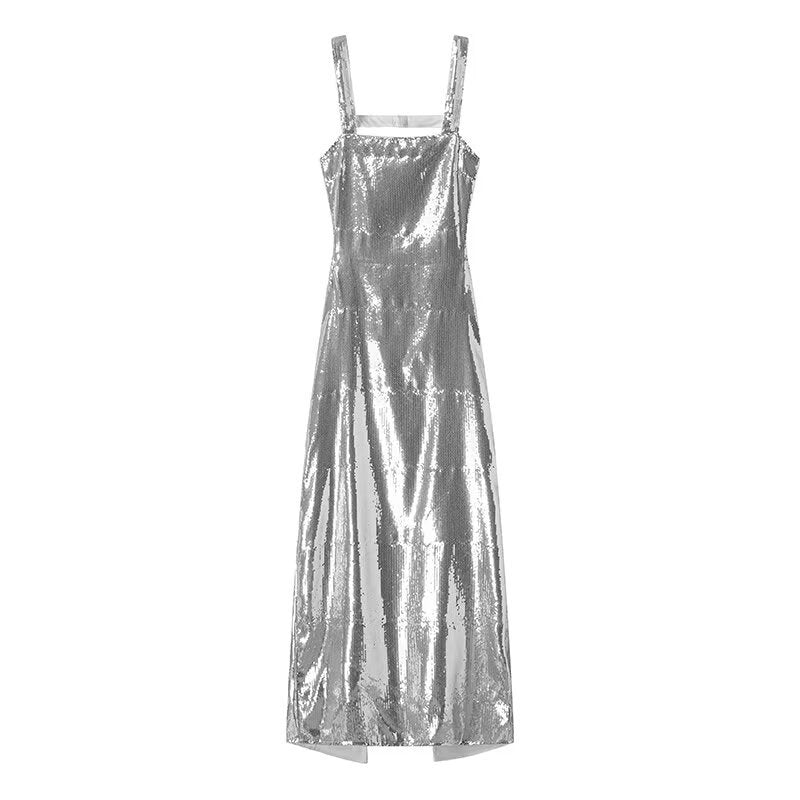 Damen Maxikleid mit glitzernden Pailletten und elegantem Schnitt R&B