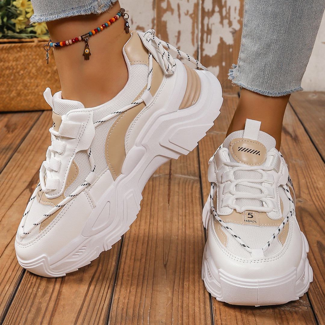 Damen Trendige und bequeme Chunky Sneaker mit atmungsaktivem Mesh-Obermaterial R&B