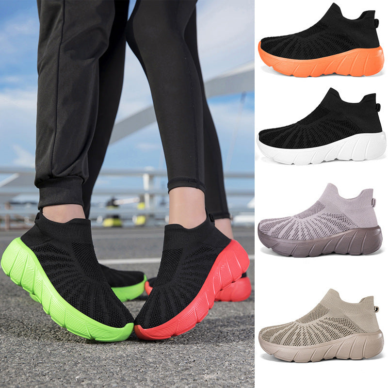 Damen Atmungsaktive Strick-Sneaker mit flexiblem Sohlenprofil
