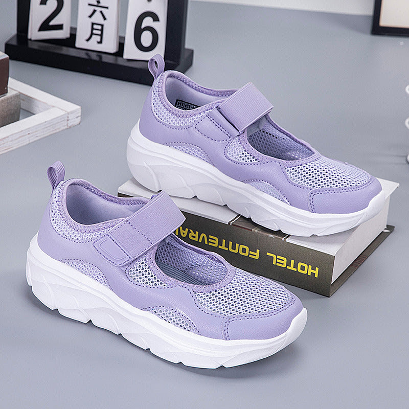 Damen modische Sneakers mit atmungsaktiver Mesh-Oberfläche und praktischem Klettverschluss R&B