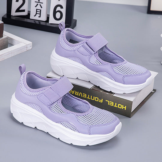 Damen modische Sneakers mit atmungsaktiver Mesh-Oberfläche und praktischem Klettverschluss R&B