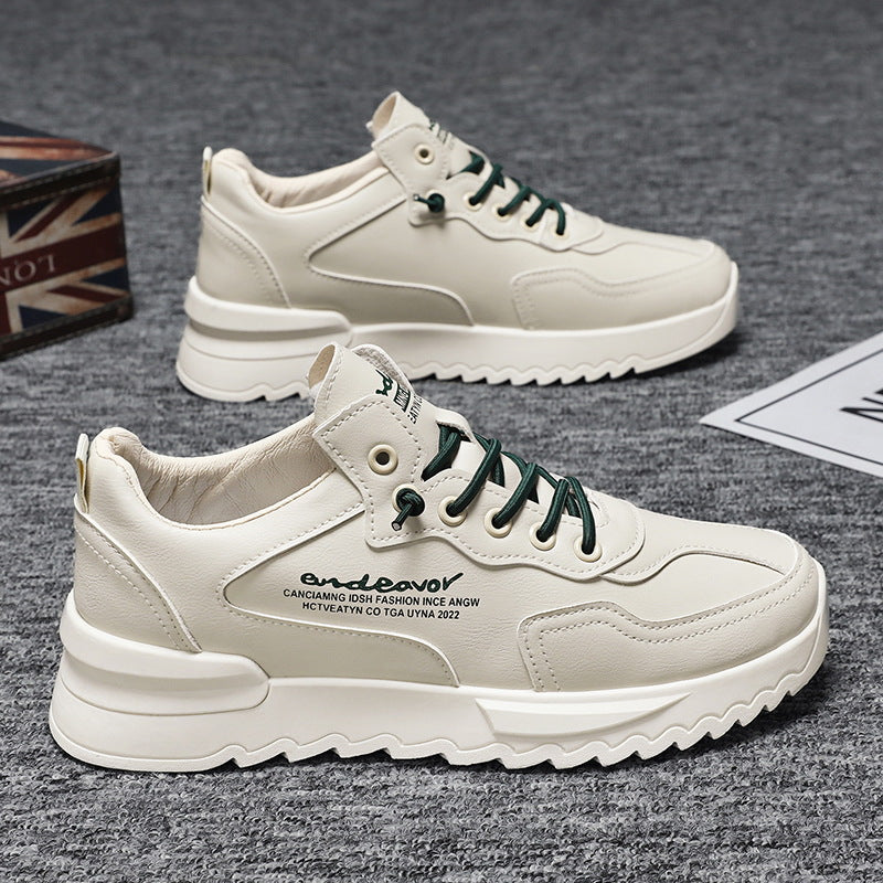 Damen Sportliche Ledersneaker mit dämpfender Sohle und modischem Design