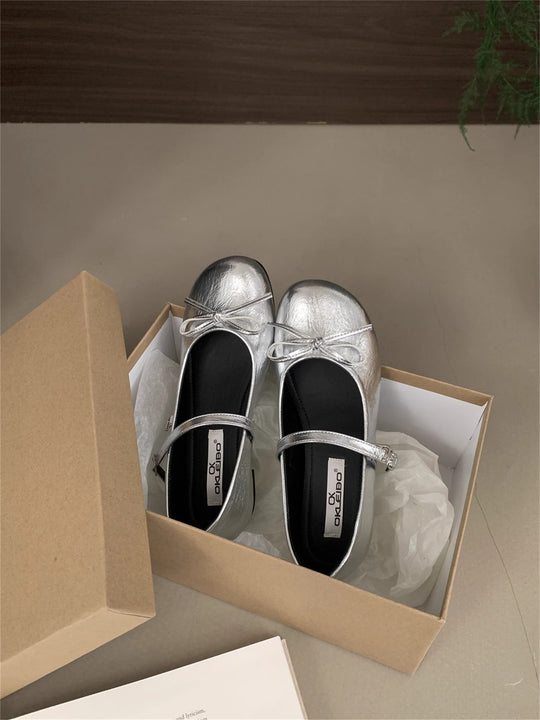 Damen Ballerinas mit elegantem Riemchen und zierlichem Schleifendetail R&B