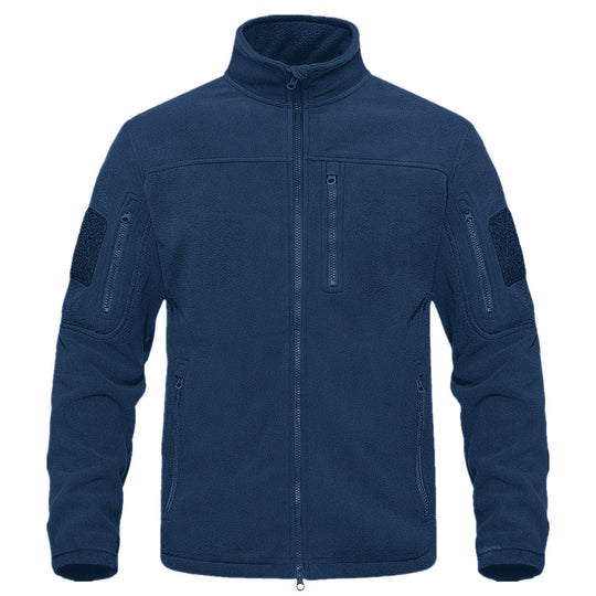 Herren Fleecejacke mit vielseitigen Taschen und hochschließendem Kragen R&B