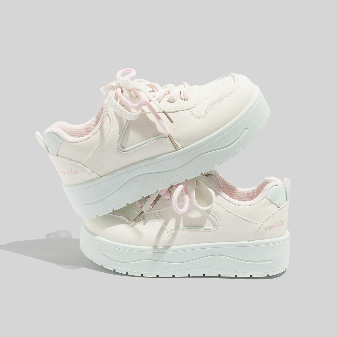 Damen Plattform Sneakers mit atmungsaktiver Oberfläche und gepolsterter Dämpfung R&B