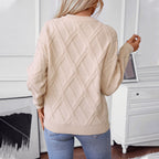 Damen Strickpullover mit modernem Rautenmuster und hochwertigem Material
