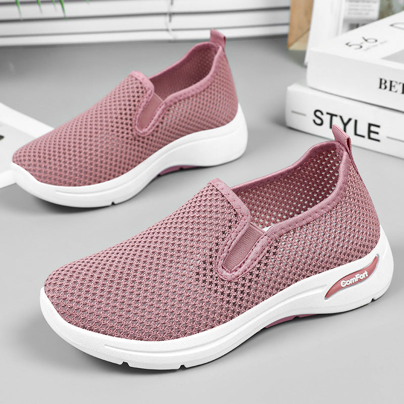 Damen Atmungsaktive Slip-On Sportschuhe mit elastischem Obermaterial