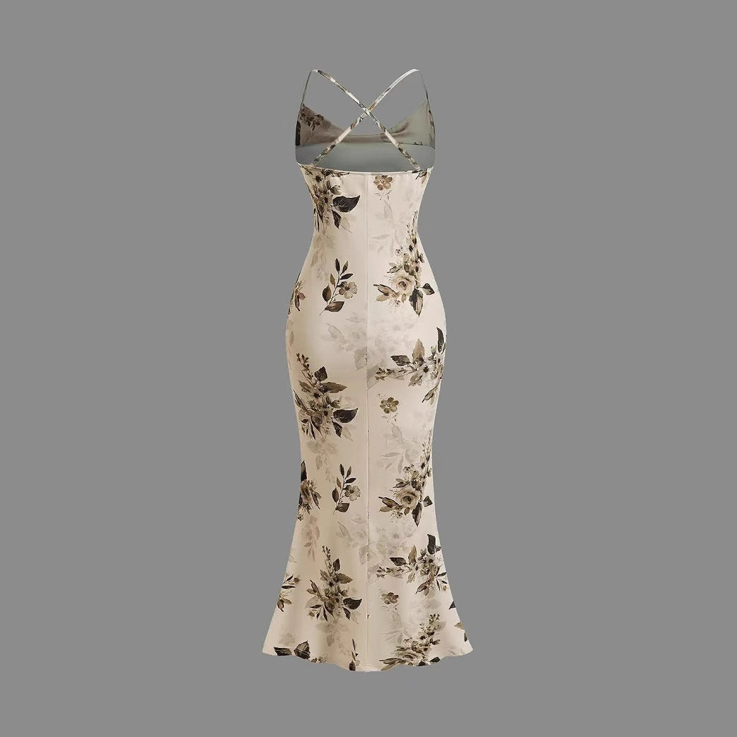 Damen Elegantes Maxikleid mit floralem Dekor und Raffungen R&B
