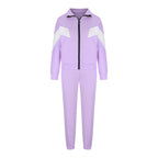 Damen nan athletisches Trainingsset mit Ring-Zipper, eingesetzten Taschen und kontrastierenden Arm-Panels R&B