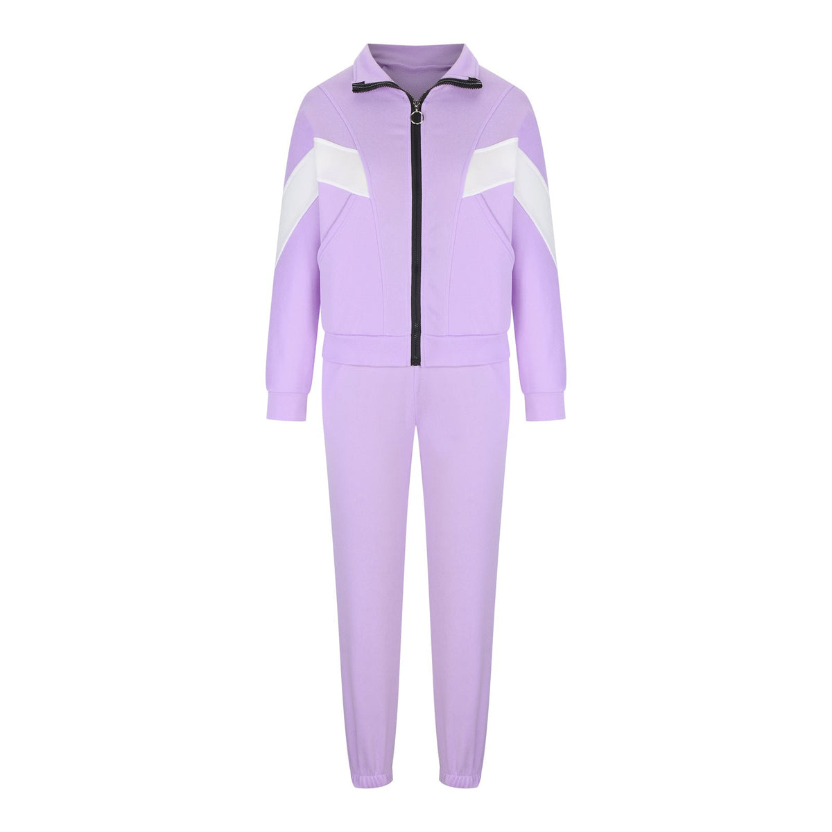 Damen nan athletisches Trainingsset mit Ring-Zipper, eingesetzten Taschen und kontrastierenden Arm-Panels R&B