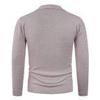 Herren Strickpullover mit halb offenem Kragen und feiner Rippenstruktur R&B