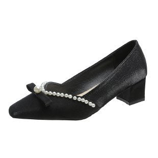 Damen elegante Pumps mit dekorativer Perlenverzierung R&B