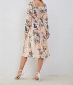 Damen Maxikleid mit floralem Muster und seitlichem Schlitz R&B