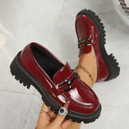 Damen Modische Loafers mit robustem Profil und dekorativem Schnallen-Detail R&B