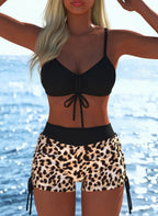 Damen Bikini-Oberteil und Hochschnitt Badeshorts R&B
