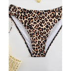 Damen Triangel-Bikini mit modischem Tierdruck und stufenlos verstellbaren Trägern R&B