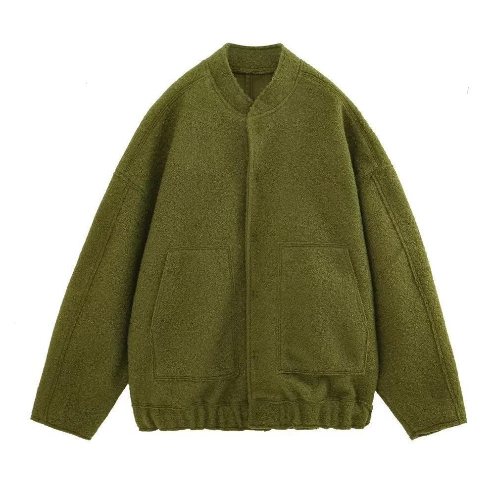Damen lässige Jacke im Oversized-Stil mit praktischen Taschen R&B