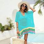Damen luftiger Strandsarong mit buntem Häkelmuster R&B