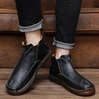 Herren Bequeme Lederhalbstiefel mit elastischem Einschlupfdesign R&B