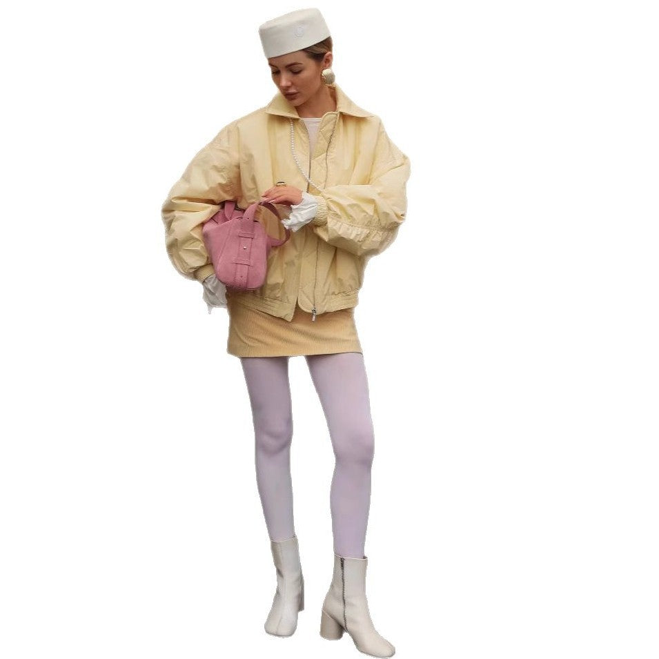Damen lässige Windbreaker-Jacke mit voluminösen Ärmeln und elastischen Bündchen R&B