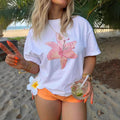 Damen T-Shirt mit floralem Aquarell-Design und entspannter Passform R&B