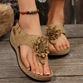 Damen Zehentrenner-Sandalen mit floralem Dekor und atmungsaktivem Obermaterial R&B