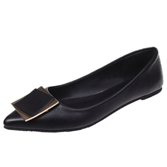 Damen elegante spitze Ballerinas mit dekorativem Schmuckakzent R&B
