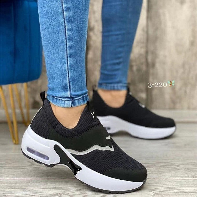 Damen Komfort-Sneaker mit atmungsaktivem Mesh-Obermaterial und gepolsterter Sohle R&B