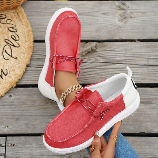 Damen Slip-On Sneakers mit modischem Schnürdesign R&B