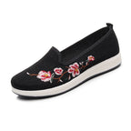 Damen Slip-On Sneaker mit floralem Stickmuster