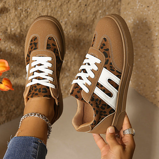 Damen Sneakers im eleganten Leo-Design mit abriebfester Sohle und atmungsaktiver Konstruktion R&B