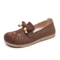 Damen Freizeit-Slipper mit verspieltem Katzenmotiv und dekorativer Schleife R&B