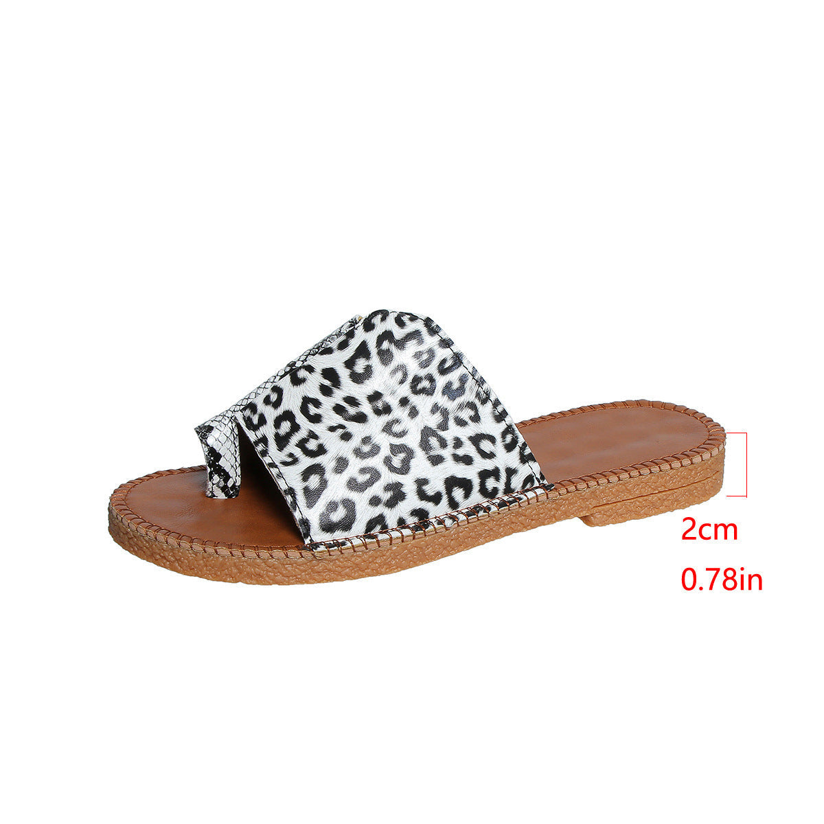 Damen Slide-Sandalen mit eleganten Leodruck-Elementen und bequemer Fußbettung R&B
