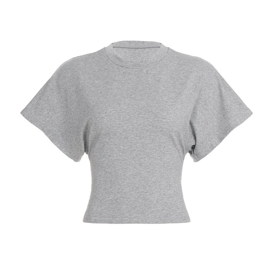 Damen Stilvolles Crop-Top mit weitem Schnitt und Rundhalsausschnitt R&B