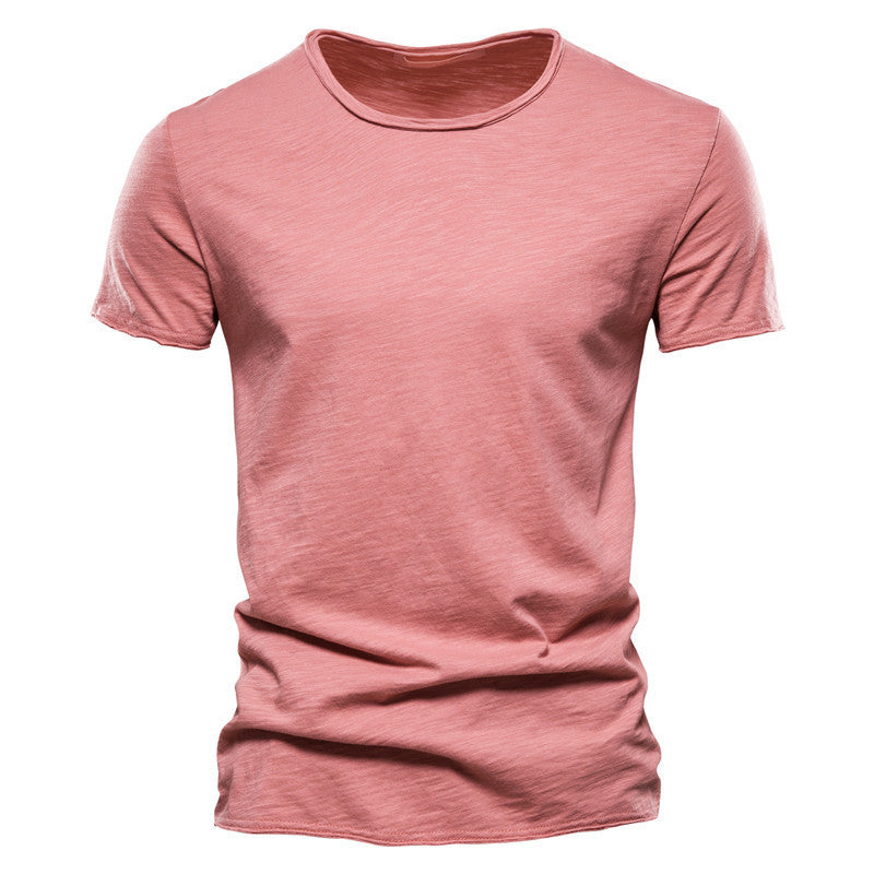 Herren nan leichtes Baumwollshirt mit Rundhalsausschnitt und schlanker Passform R&B